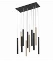Lámpara LED de diseño Colección VARAS 11 Luces Negro/Oro