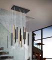 Luminária LED Designer VARAS Collection 11 Luzes Preto/Dourado